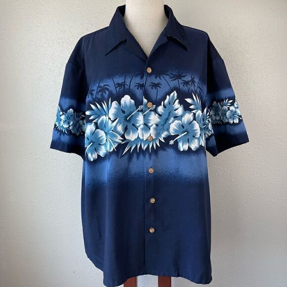 Kennington Hawaiian Button Down Shirt Size XL EUC - Picture 1 of 6